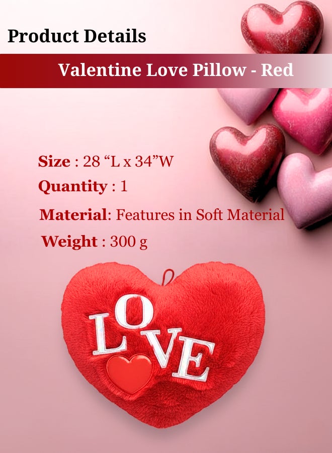 Feelings Red Heart Plush Pillow - Soft Decorative Throw Cushion for Valentine’s Day & Romantic Home Decor - Image 2